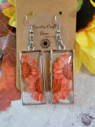 Echinacea Flower - Red Country Craft Barn Earrings (#200)