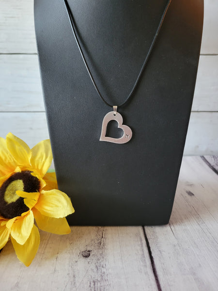 "M" Initial Necklace - Black Country Craft Barn Necklace (#608)