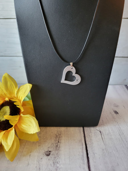 "W" Initial Necklace - Black Country Craft Barn Necklace (#607)