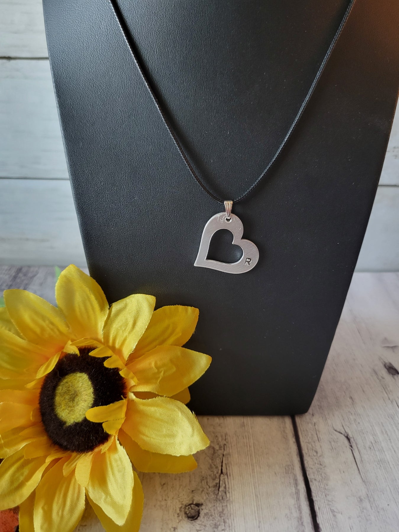 "R" Initial Necklace - Black Country Craft Barn Necklace (#606)