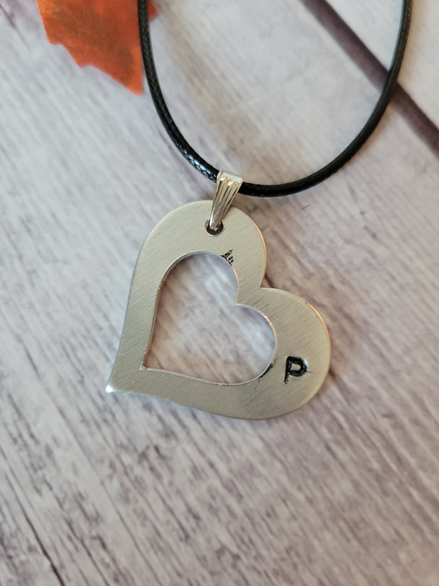 "P" Initial Necklace - Black Country Craft Barn Necklace (#603)