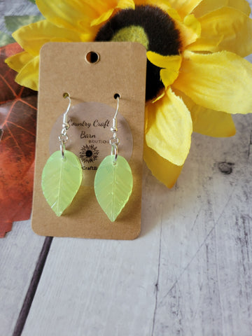 Fern Leaf - Yellow Country Craft Barn Earrings (#203)