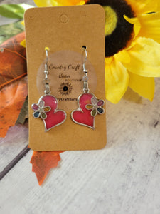 Floral Heart - Multi Country Craft Barn Earrings (#007)