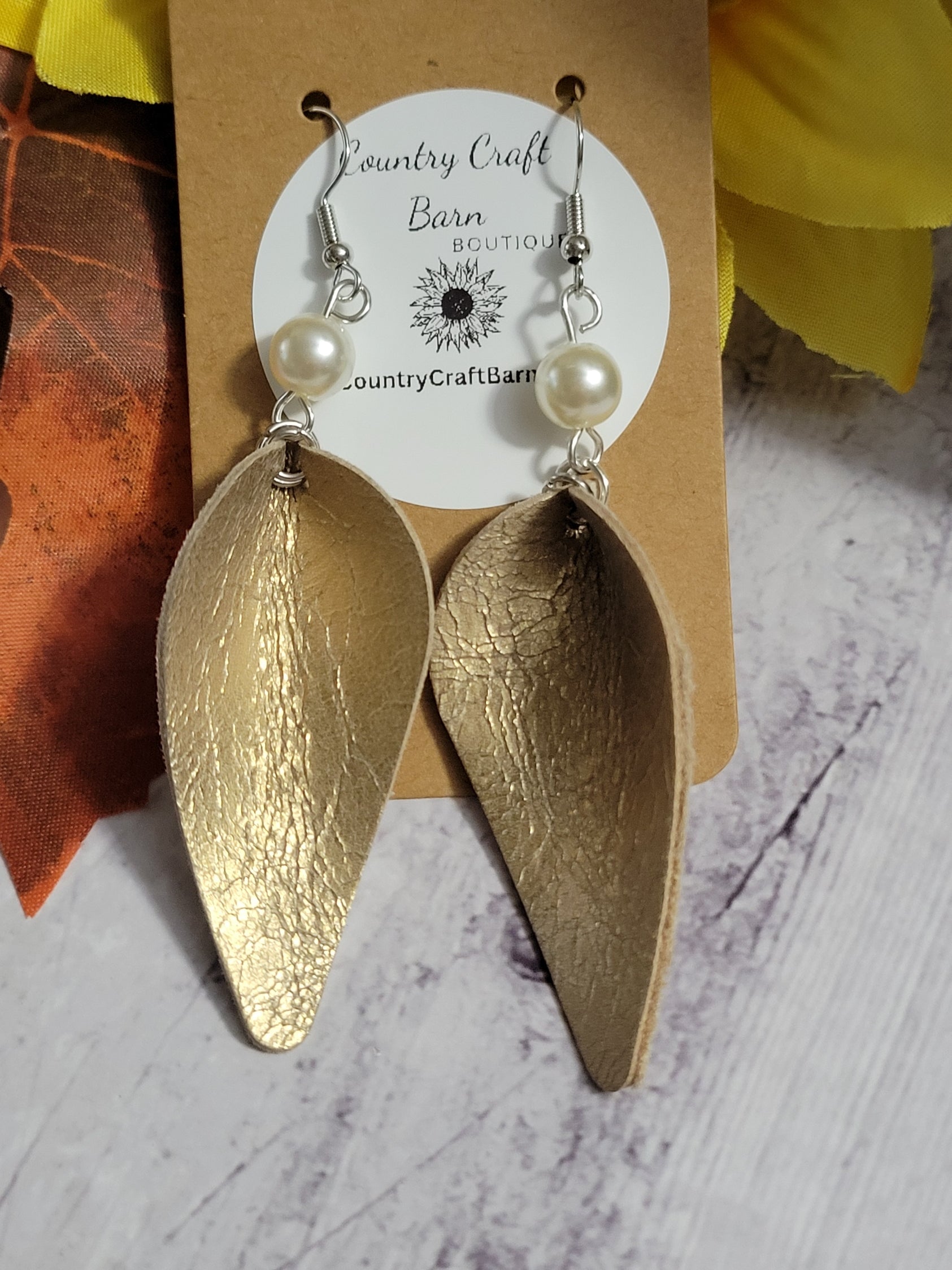 Gold Leafing It - Gold Country Craft Barn Earrings (E-039)