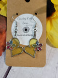 Floral Heart - Yellow Country Craft Barn Earrings