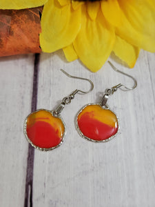 Chiefs Inspired Resin Red/Yellow Country Craft Barn Earrings (#210)