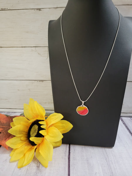 Chiefs Inspired Resin Red/Yellow Country Craft Barn Necklace (#616)