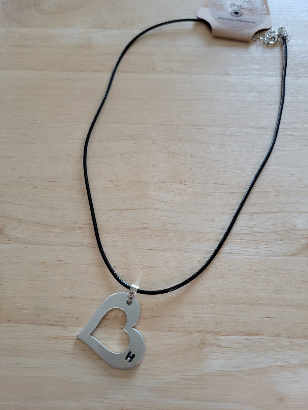 "H" Initial Necklace - Black Country Craft Barn Necklace (#592)