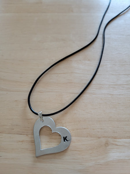 "K" Initial Necklace - Black Country Craft Barn Necklace (#618)