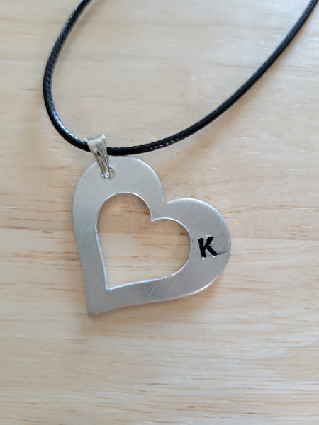 "K" Initial Necklace - Black Country Craft Barn Necklace (#618)