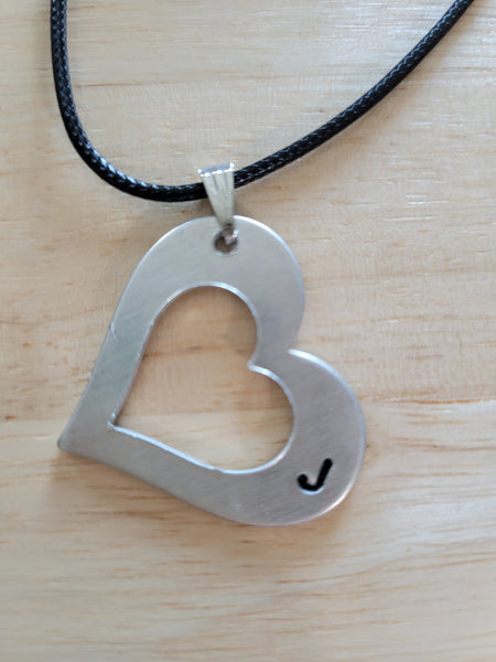 "J" Initial Necklace - Black Country Craft Barn Necklace (#619)