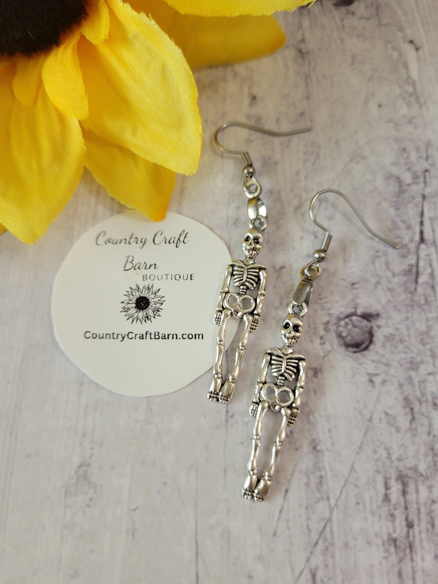 Skeleton - Silver Country Craft Barn Earrings (CC-214)