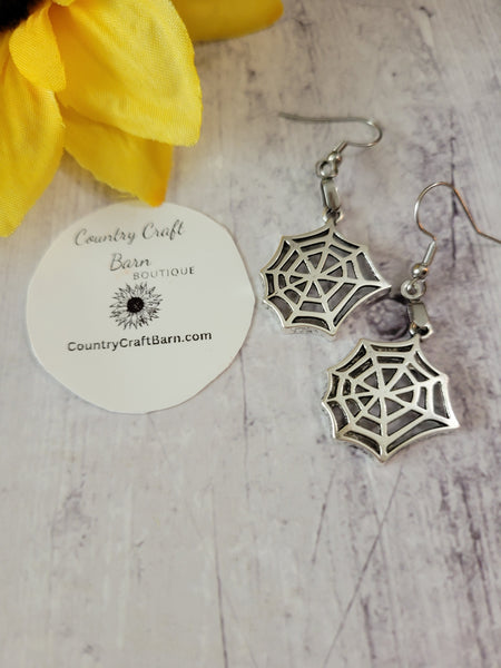 Spider Web - Silver Country Craft Barn Earrings (215)