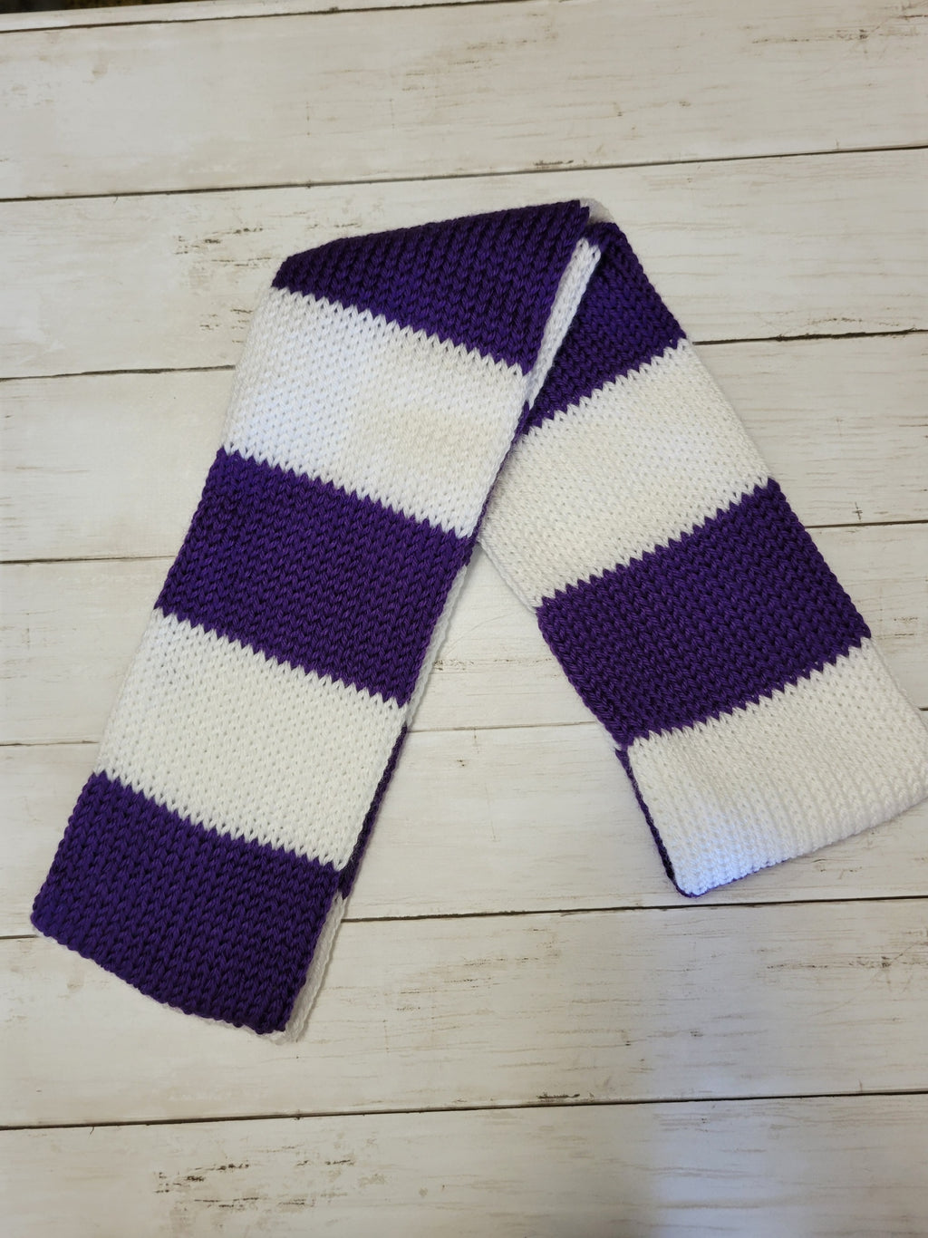 Team Spirit - Purple/White Country Craft Barn Infinity Scarf (SC-1027)