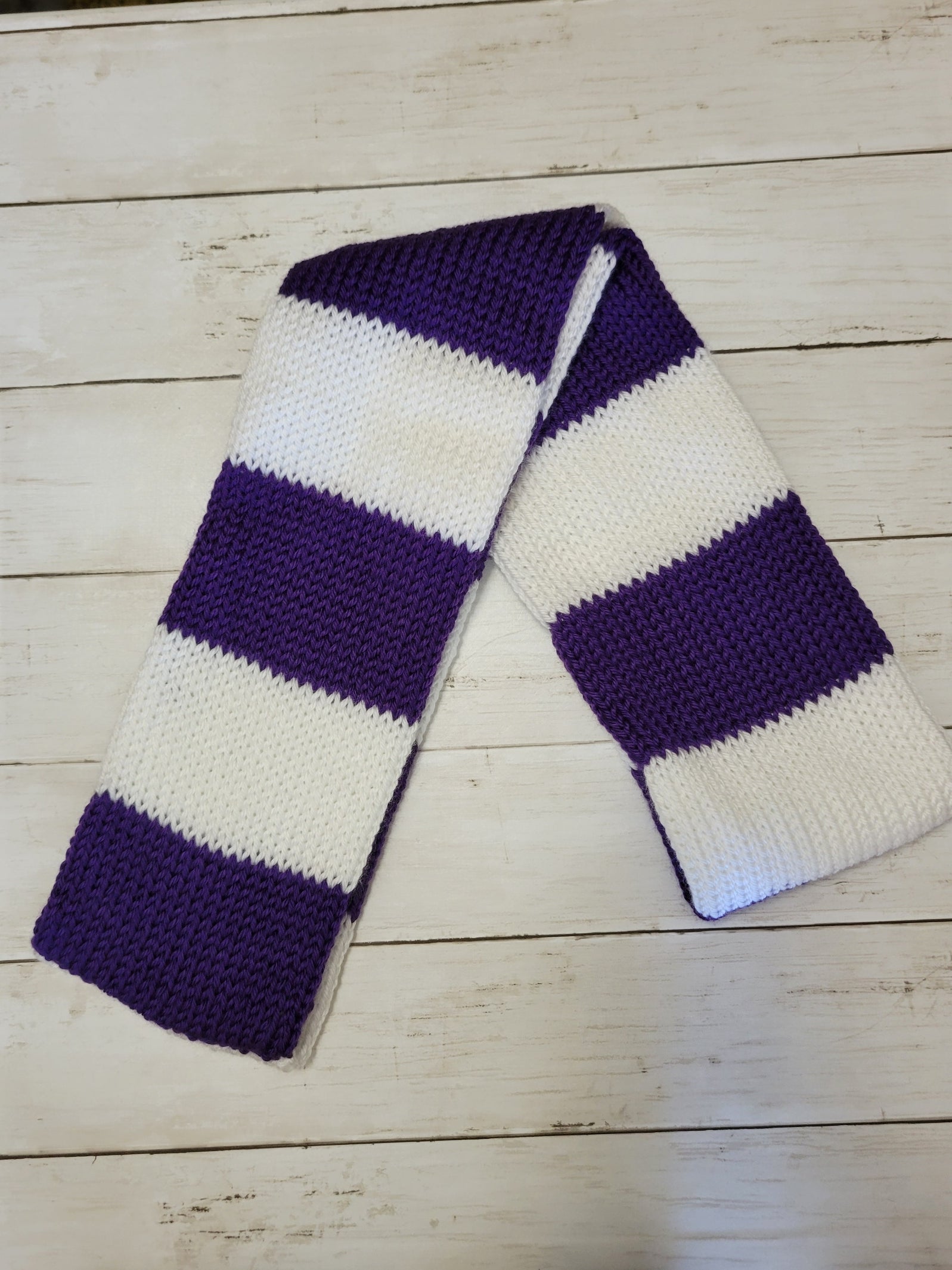 Team Spirit - Purple/White Country Craft Barn Infinity Scarf (SC-1027)
