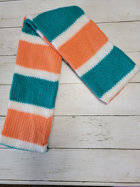 Team Spirit - Teal/Orange Country Craft Barn Infinity Scarf (#1035)