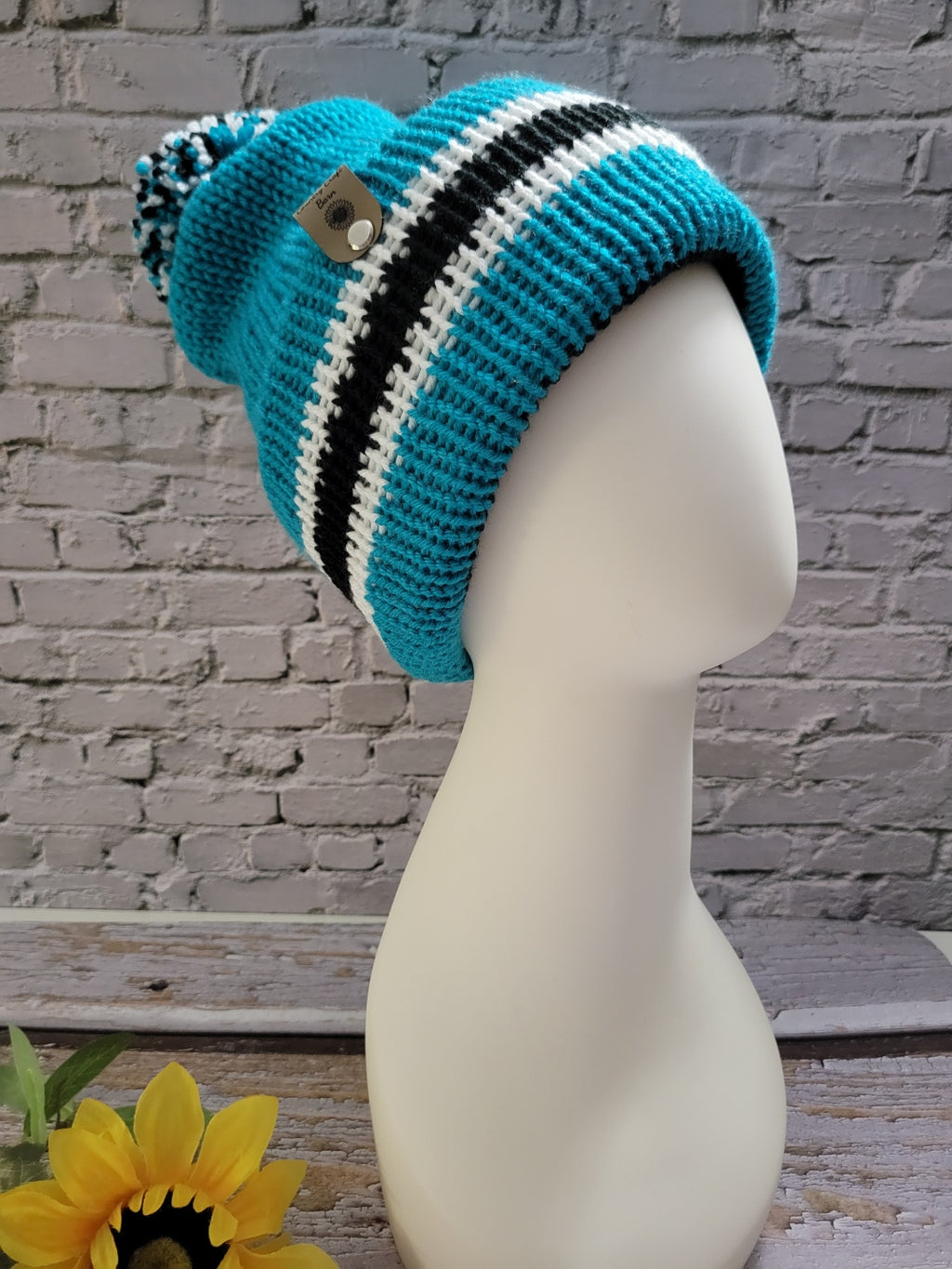 Team Spirit Country Craft Barn Reversible Knit Hat - Peacock/Black (KH-2018)