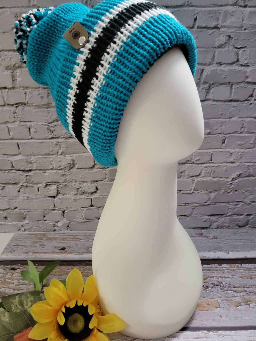 Team Spirit Country Craft Barn Reversible Knit Hat - Peacock/Black (KH-2018)