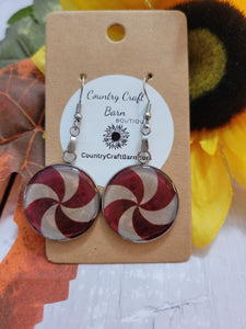 Peppermint Candy - White - Country Craft Barn Earrings (#231)