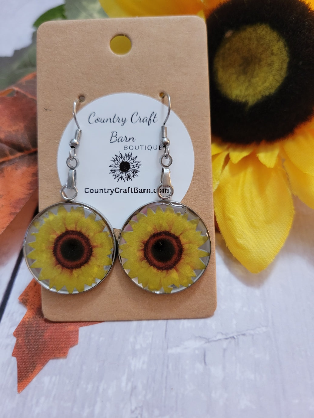 Sweet Sunflower - Yellow - Country Craft Barn Earrings (#232)