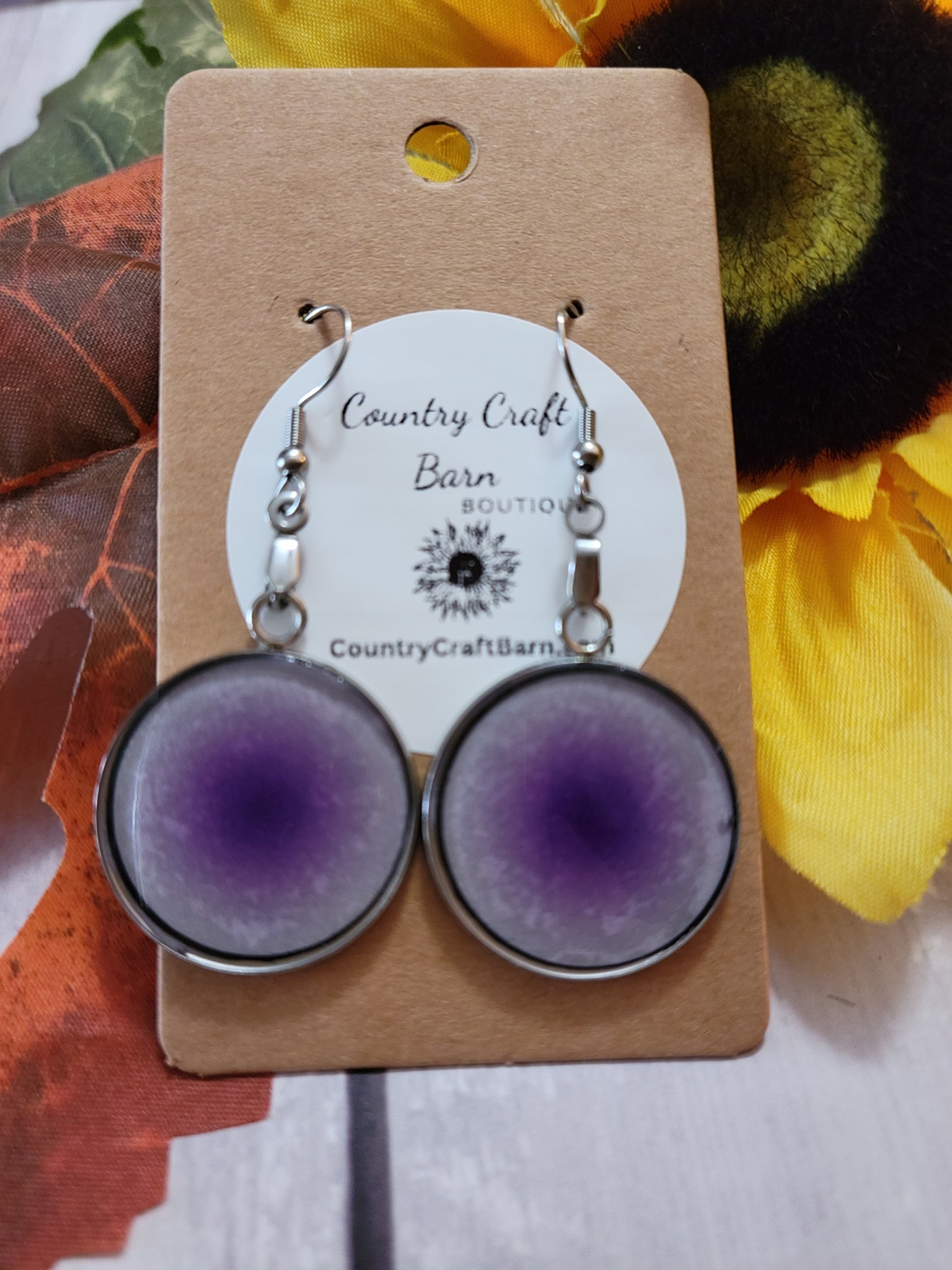 Purple Fade - Purple Country Craft Barn Earrings (#223)