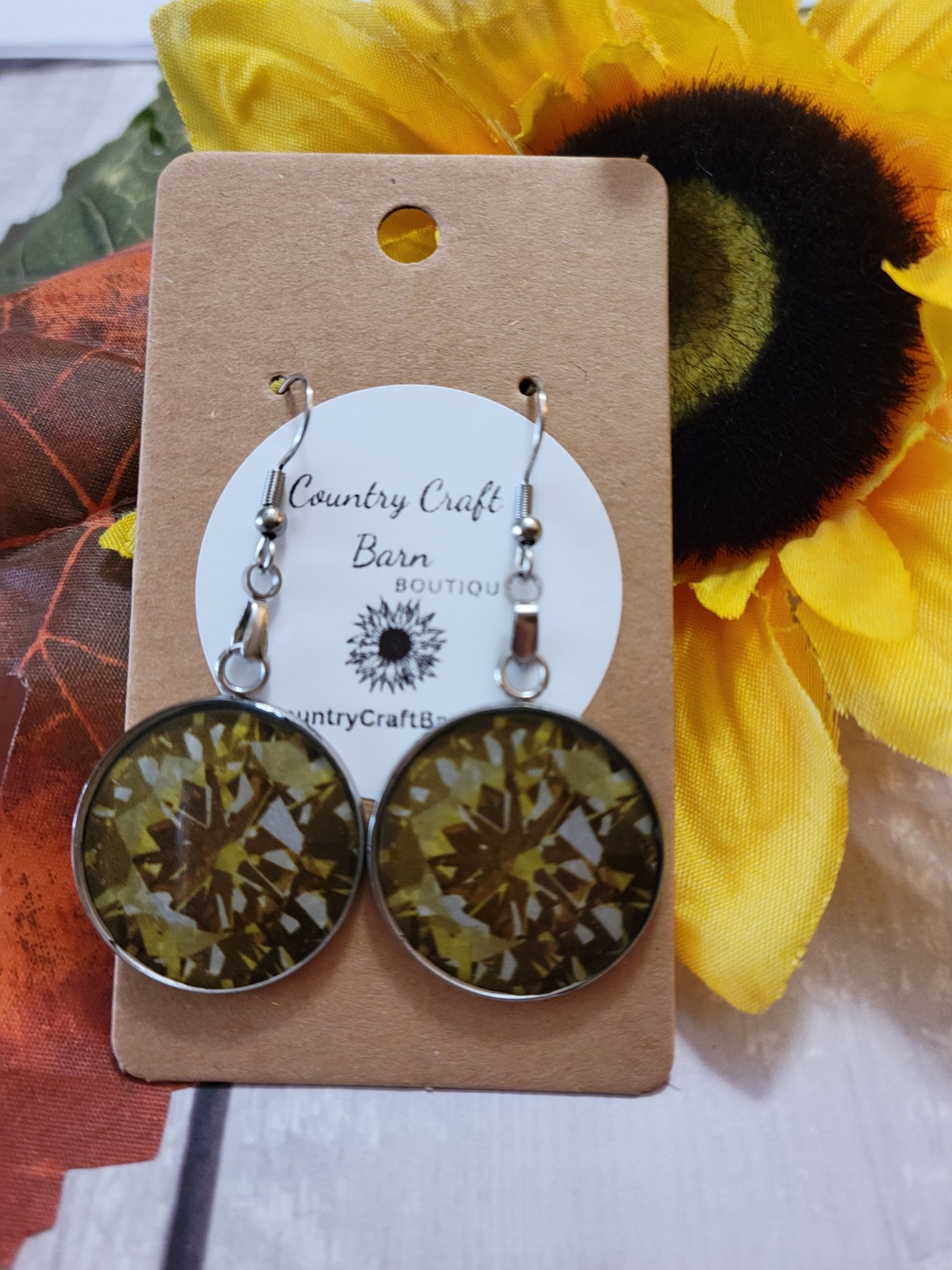 The Giant Gem - Brown Country Craft Barn Earrings (#187)