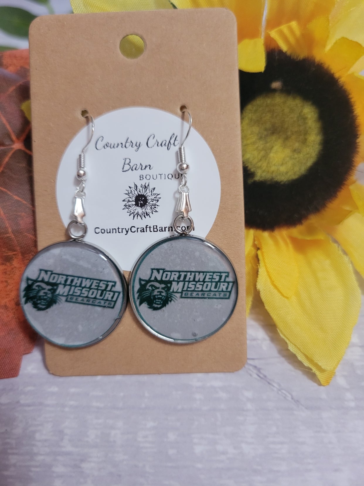 Northwest Bearcats - Green Country Craft Barn Earrings (#240)