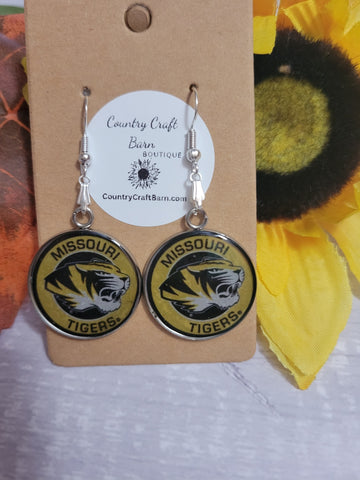 Mizzou - Black/Gold Country Craft Barn Earrings (#239)