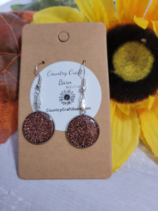 Rose Gold Glitter Shimmer - Country Craft Barn Earrings (#247)