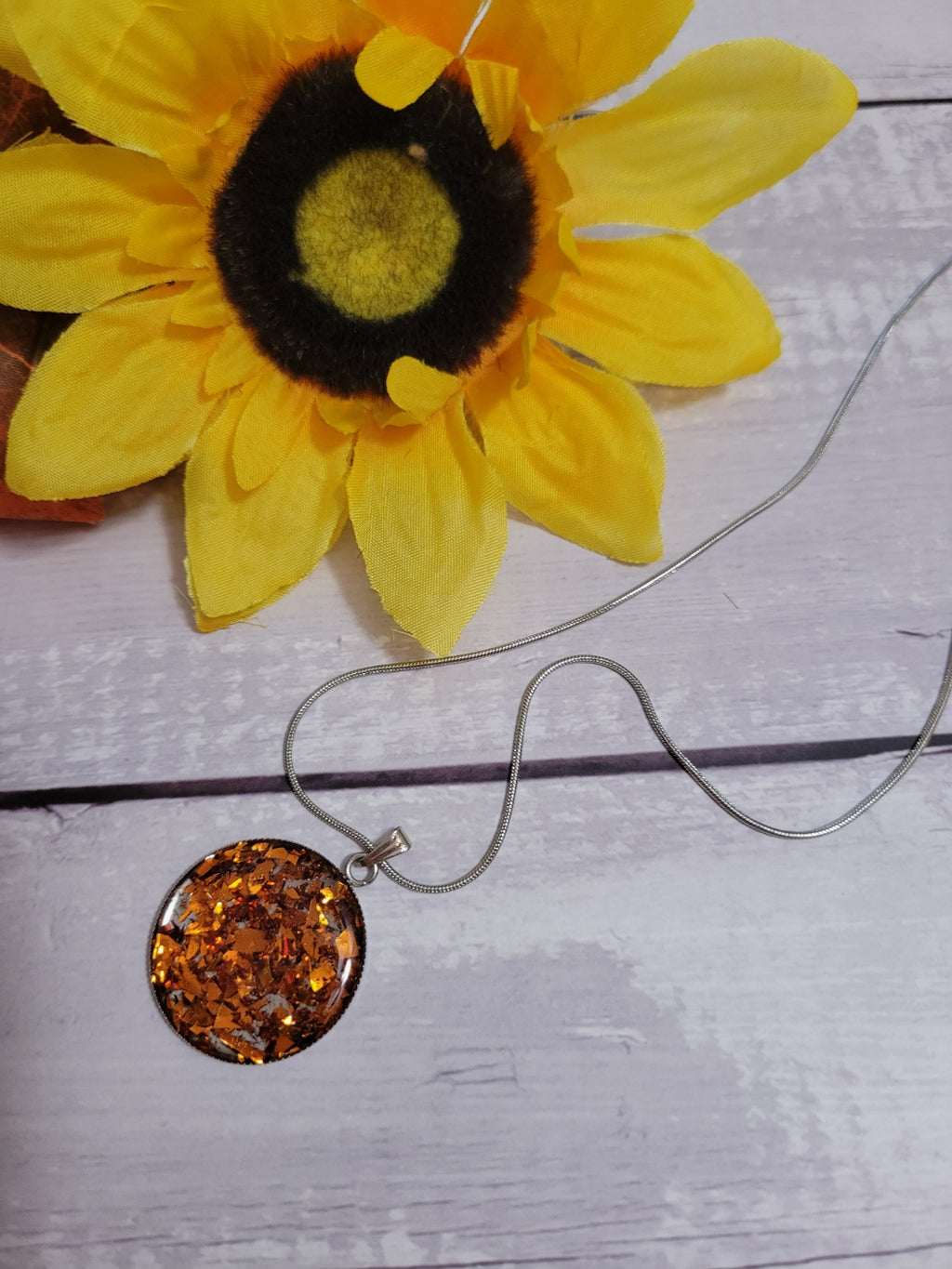 Shimmer Girl - Copper/Burnt Orange Country Craft Barn Necklace (#622)