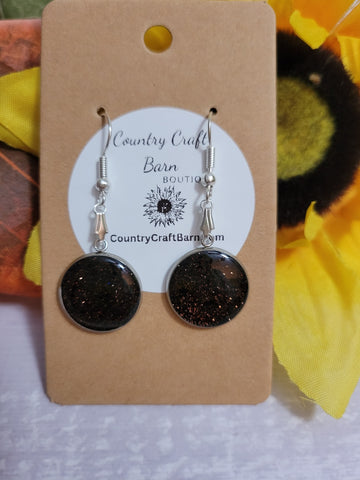 Glitter Shimmer - Dark Horse Country Craft Barn Earrings (#256)