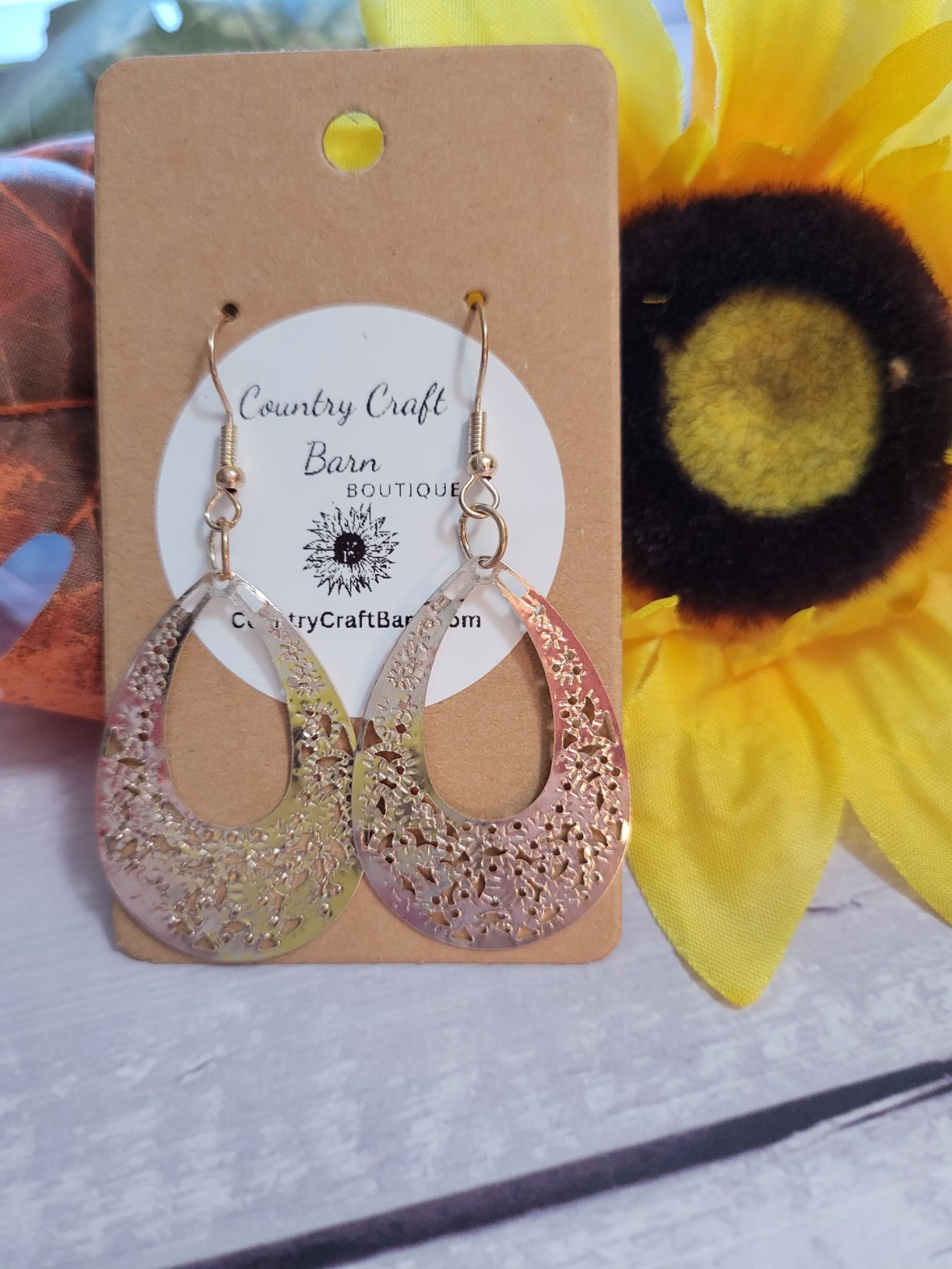 Filigree Fun - Rose Gold Country Craft Barn Earrings (#258)