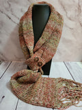 Button Tab Scarf -Spiced Wine Country Craft Barn (SC-1042)