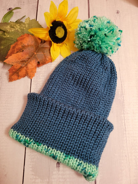 Riviera Country Craft Barn Reversible Knit Hat - Green/Teal (#2022)