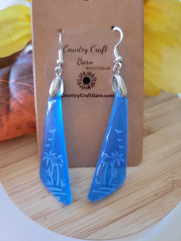 The Tropics - Blue Country Craft Barn Earrings (#266)