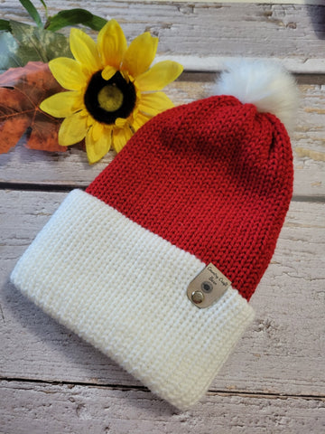 Santa Ht - Red/White - Country Craft Barn Knit Hat - (#2025)