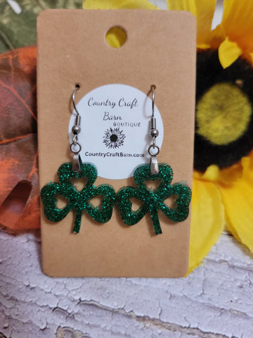 Holy Shamrock - Elf Green Country Craft Barn Earrings (#268)