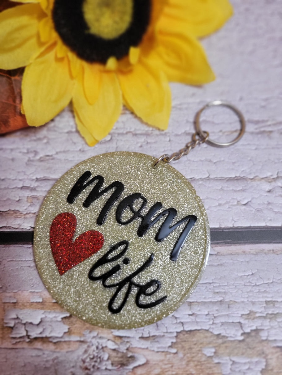 Mom Life - Champagne Country Craft Barn Key Chain (KCR-96)
