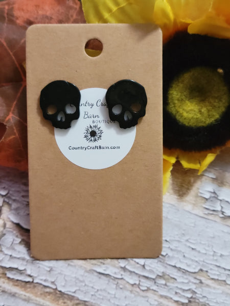Skull - Black Country Craft Barn Earrings (#277)