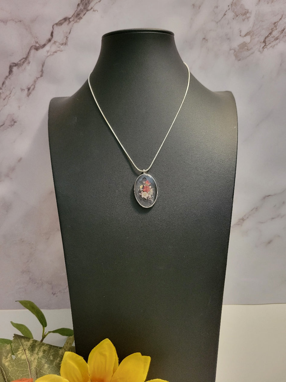 Fancy Them Flowers - Dark Pink Country Craft Barn Necklace