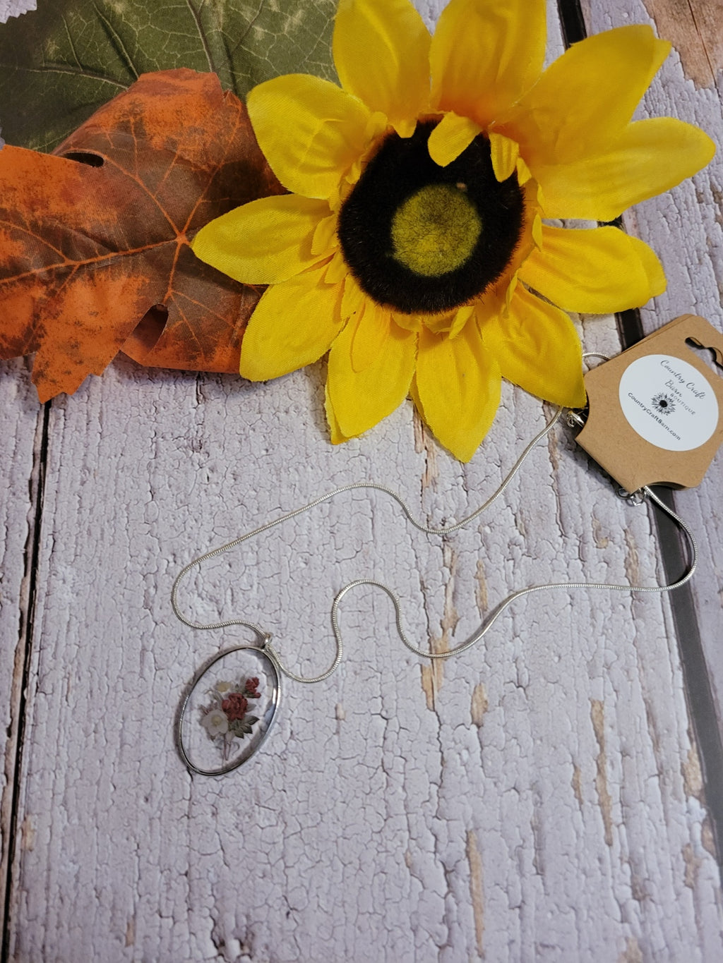 Fancy Them Flowers - Dark Pink Country Craft Barn Necklace