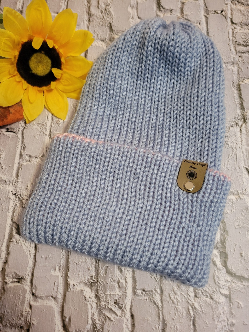 Campfire Beanie - Pink/Blue - Country Craft Barn Knit Hat - (KH-2028)