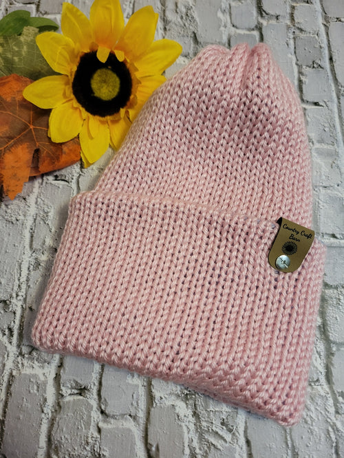 Campfire Beanie - Pink/Blue - Country Craft Barn Knit Hat - (KH-2028)