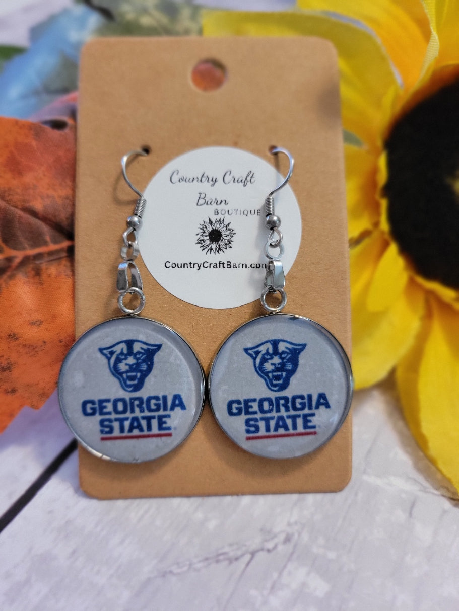Georgia State - Blue Country Craft Barn Earrings (#283)