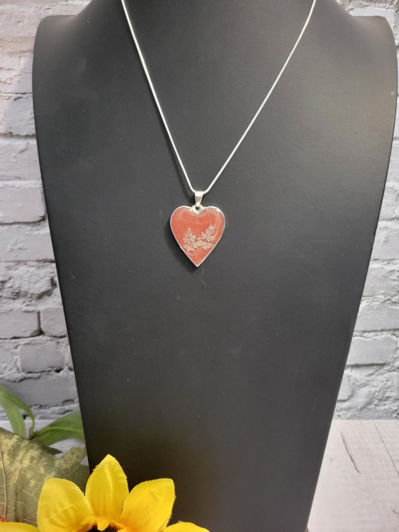 Bontanical Heart - Red Country Craft Barn Necklace (#636)