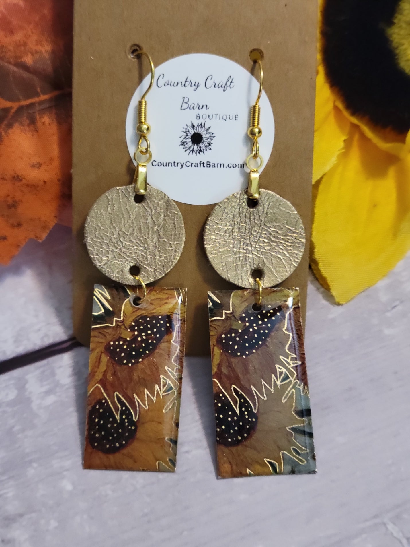 Golden Sunflower - Gold Country Craft Barn Earrings (#295)
