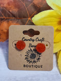 Little Diva - Textured Round Red Post Country Craft Barn Earrings (#1517)