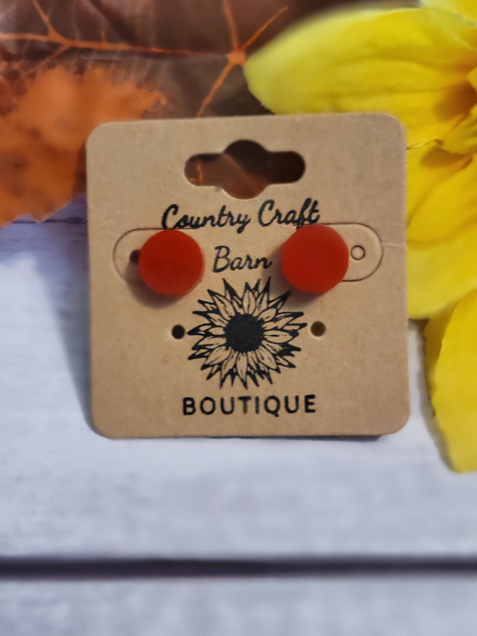 Little Diva - Smooth Round Red Post Country Craft Barn Earrings (#1516)