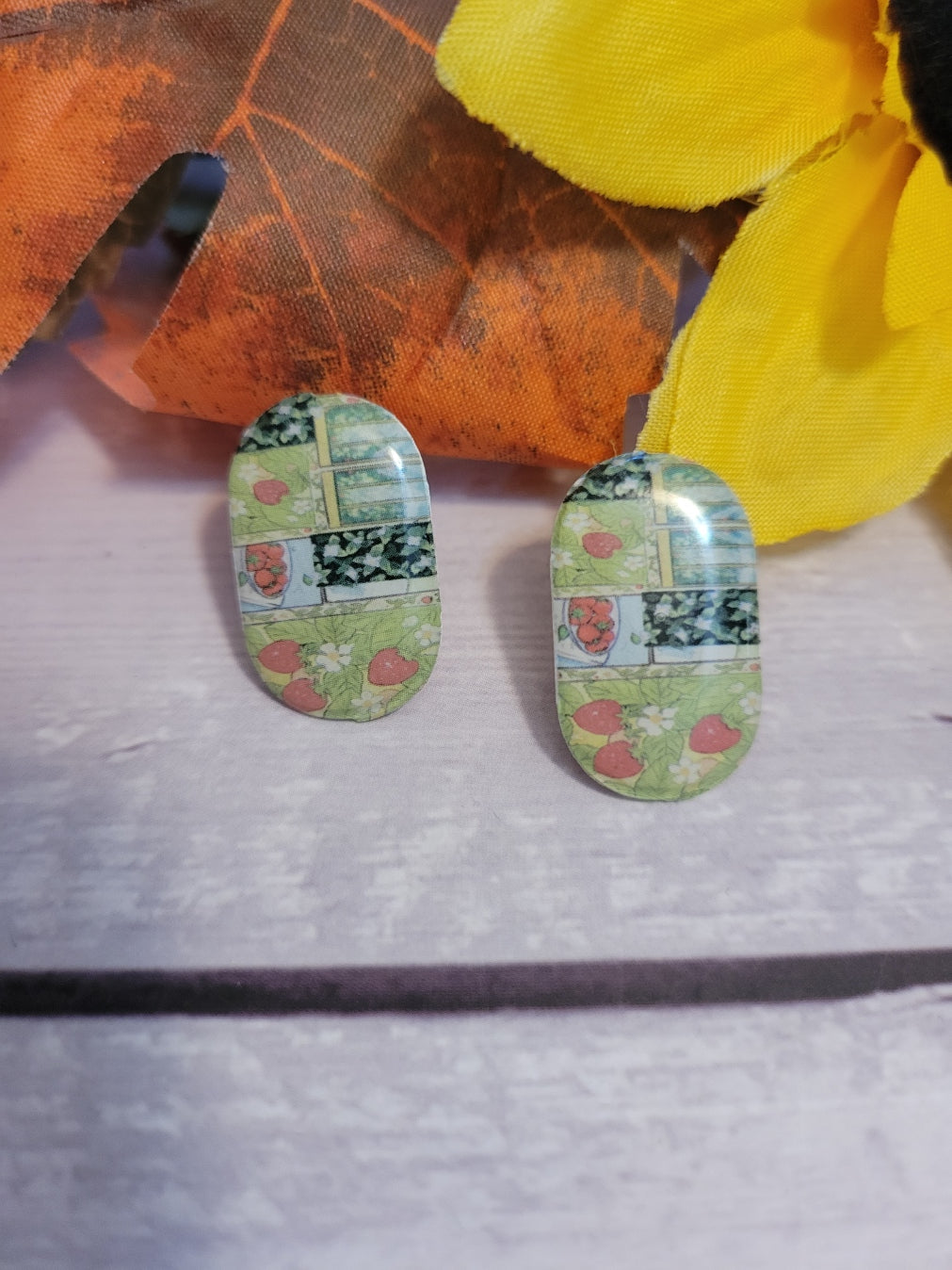 Strawberry Patch - Multi Country Craft Barn Earrings (#300E)
