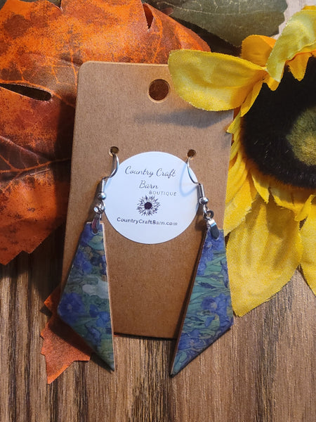 Wonders of Watercolor -  Triangle Country Craft Barn Earrings (#304E)
